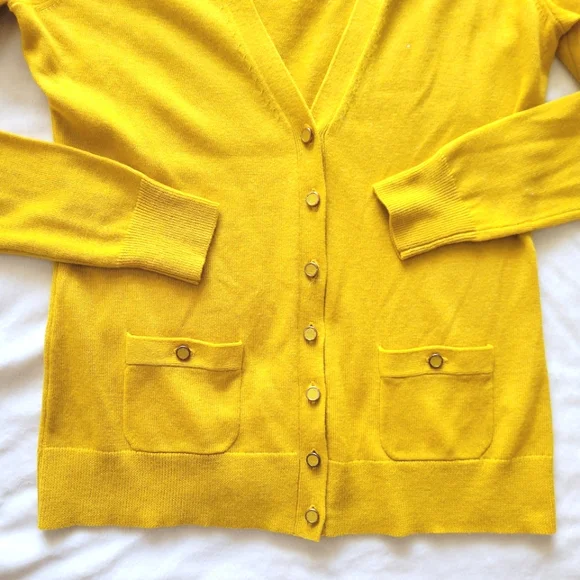 Banana Republic Golden Yellow Knit Cardigan Sweater size S - Picture 11 of 13